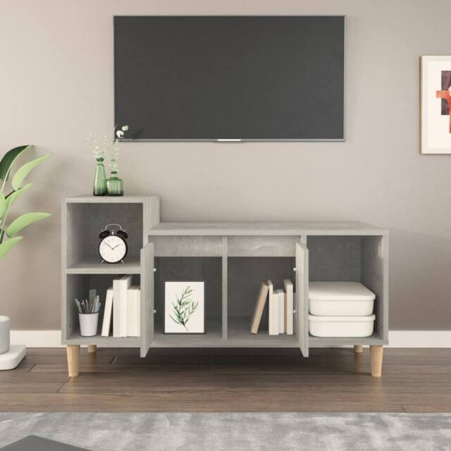 Berkfield Home TV Cabinet Concrete Grey 100x35x55 cm Engineered Wood - Size: 100 x 35 x 55 cm - image 1