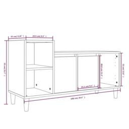 Berkfield Home TV Cabinet Concrete Grey 100x35x55 cm Engineered Wood - Size: 100 x 35 x 55 cm - thumbnail 9