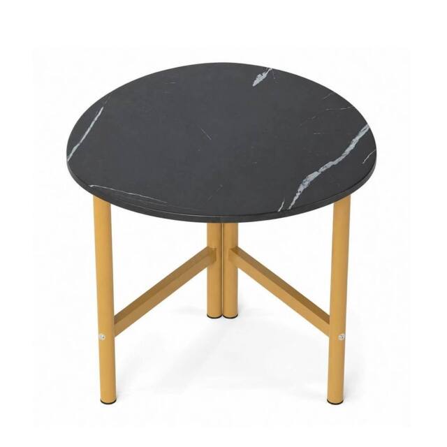 Kelvenix Triangle Center Table with Metal Legs in Black - Size: 0.6m2 - image 1