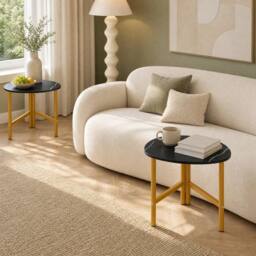 Kelvenix Triangle Center Table with Metal Legs in Black - Size: 0.6m2 - thumbnail 5