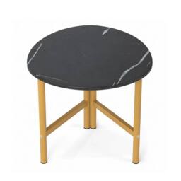 Kelvenix Triangle Center Table with Metal Legs in Black - Size: 0.6m2 - thumbnail 1