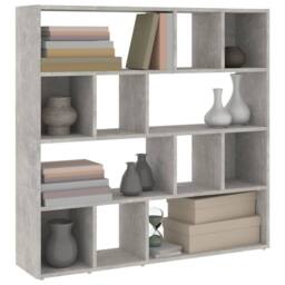 Berkfield Home Book Cabinet/Room Divider Concrete Grey 105x24x102 cm - Size: 105 x 24 x 102 cm - thumbnail 4