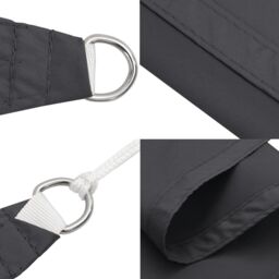 Berkfield Home Sunshade Sail Oxford Fabric Triangular 6x6x6 m Anthracite - thumbnail 8