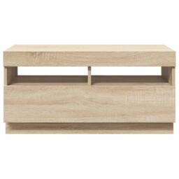 Berkfield Home TV Cabinet with LED Lights Sonoma Oak 80x35x40 cm in Light Brown - Size: 80 x 35 x 40 cm - thumbnail 9