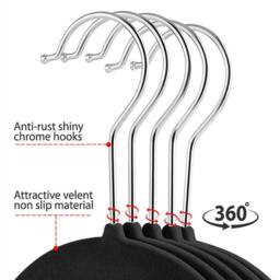 Kelvenix 20x Hangers Black Velvet Coat Hangers Anti Slip - thumbnail 5