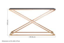 Orsina Elegant Montril Console Table, Optimal Dimensions Of Hallway Table, Easily Maintained Livingroom Table in Gold - thumbnail 5