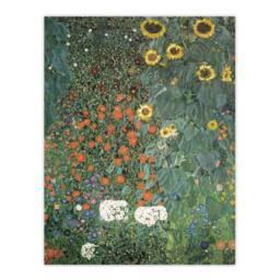 Artery8 Gustav Klimt Framed Wall Art Print Farm Garden with Sunflowers in Green - Size: A4 - thumbnail 3