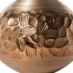 Wyld and Coco Teardrop Porcelain Table Lamp 43 cm Brown Faux Silk Drum Shade - thumbnail 5