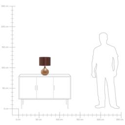 Wyld and Coco Teardrop Porcelain Table Lamp 43 cm Brown Faux Silk Drum Shade - thumbnail 9