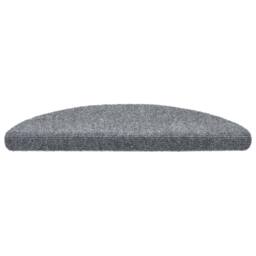 Berkfield Home Self-adhesive Stair Mats 5 pcs Light Grey 56x17x3 cm Needle Punch - Size: Medium - thumbnail 4