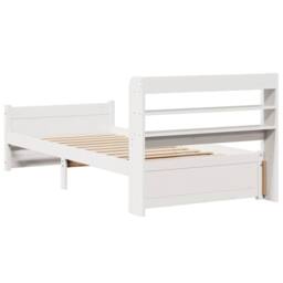 Berkfield Home Bed Frame with Headboard without Mattress White 90x190 cm Single - thumbnail 8