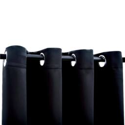 Berkfield Home Blackout Curtains with Metal Rings 2 pcs Black 140x245 cm - thumbnail 4
