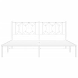 Berkfield Home Metal Bed Frame without Mattress with Headboard White 183x213cm - Size: 183x213 cm - thumbnail 4