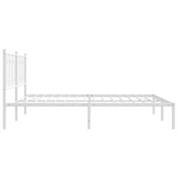 Berkfield Home Metal Bed Frame without Mattress with Headboard White 183x213cm - Size: 183x213 cm - thumbnail 5