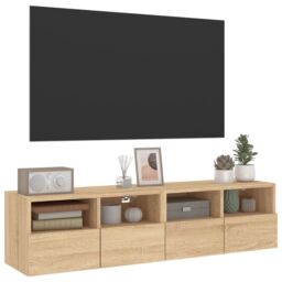 Berkfield Home TV Wall Cabinets 2 pcs Sonoma Oak 60x30x30 cm Engineered Wood in Brown - Size: 60 x 30 x 30 cm - thumbnail 6
