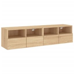 Berkfield Home TV Wall Cabinets 2 pcs Sonoma Oak 60x30x30 cm Engineered Wood in Brown - Size: 60 x 30 x 30 cm - thumbnail 2