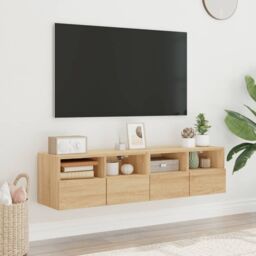 Berkfield Home TV Wall Cabinets 2 pcs Sonoma Oak 60x30x30 cm Engineered Wood in Brown - Size: 60 x 30 x 30 cm - thumbnail 1