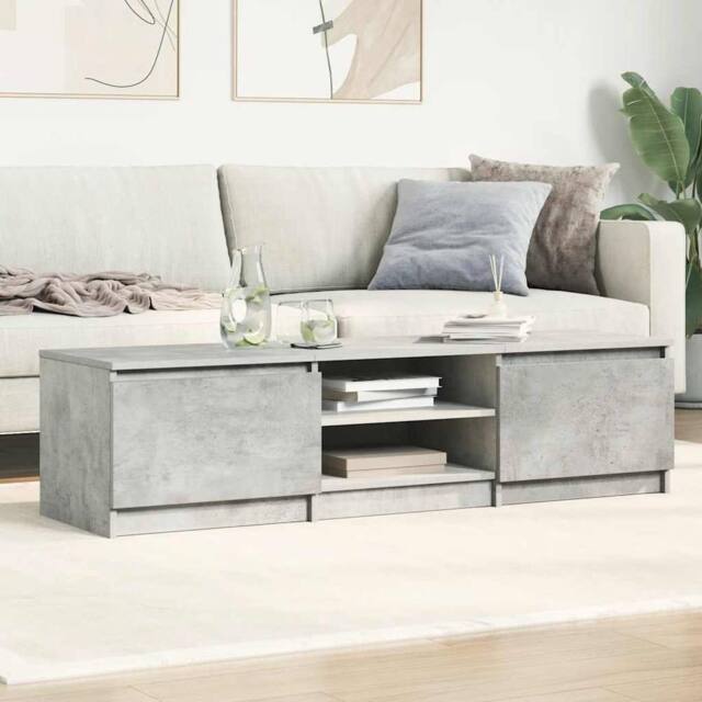Berkfield Home TV Cabinet Concrete Grey 140x40x35.5 cm Engineered Wood - image 1