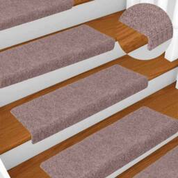 Berkfield Home Stair Mats 5 pcs Brown 65x21x4 cm Needle Punch - Size: Medium - thumbnail 2