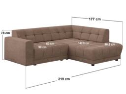 Solace+Co Asta 3 Seater Right Corner Sofa in Brown - thumbnail 5