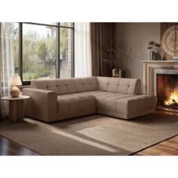 Solace+Co Asta 3 Seater Right Corner Sofa in Brown