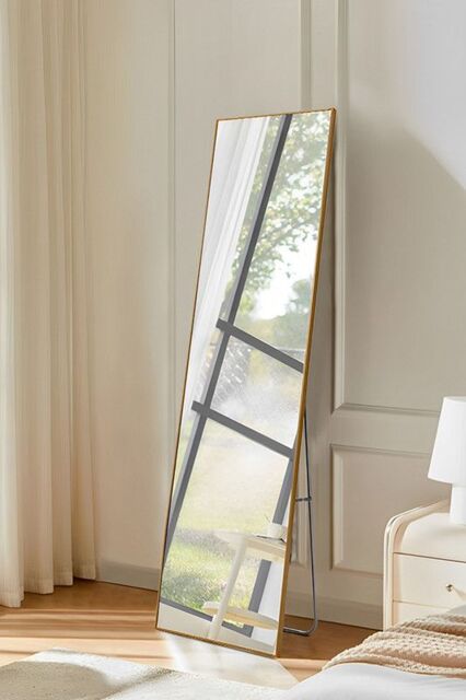 Living and Home 40x150cm Slim Design Metal Frame Full Length Mirror - Wall Mounted/Floor Standing for Home & Fashion Boutiques - Size: 40x150 cm - image 1