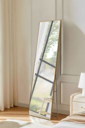 Living and Home 40x150cm Slim Design Metal Frame Full Length Mirror - Wall Mounted/Floor Standing for Home & Fashion Boutiques - Size: 40x150 cm