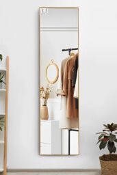 Living and Home 40x150cm Slim Design Metal Frame Full Length Mirror - Wall Mounted/Floor Standing for Home & Fashion Boutiques - Size: 40x150 cm - thumbnail 3
