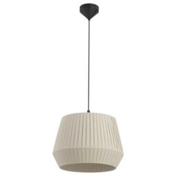 Nordlux Modern Indoor Pendant Light Brown Textile E27 Hand Pleated - Mains Powered, IP20 in Beige - thumbnail 4