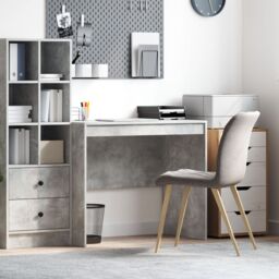 Berkfield Home Computer Desk Concrete Grey MDF Board 90 x 50 x 76 cm