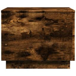 Berkfield Home Modern Coffee Table with LED Lights Smoked Oak 50x50x40 cm in Brown - Size: 50 x 50 x 40 cm - thumbnail 8