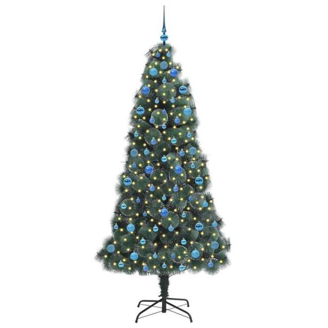 Berkfield Home Elegant Artificial Pre-lit Christmas Tree with Ball Set Green 210 cm - image 1