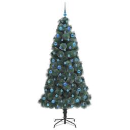 Berkfield Home Elegant Artificial Pre-lit Christmas Tree with Ball Set Green 210 cm - thumbnail 4