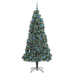 Berkfield Home Elegant Artificial Pre-lit Christmas Tree with Ball Set Green 210 cm - thumbnail 1