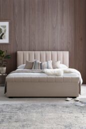 Time4sleep Ascot Natural Stone Upholstered Sleigh Ottoman - Bed Frame Only - Size: King - thumbnail 1