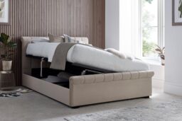 Time4sleep Ascot Natural Stone Upholstered Sleigh Ottoman - Bed Frame Only - Size: King - thumbnail 3