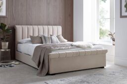 Time4sleep Ascot Natural Stone Upholstered Sleigh Ottoman - Bed Frame Only - Size: King - thumbnail 2