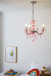 BHS Lighting Glow Marie Funky Chandelier in Pink - thumbnail 4