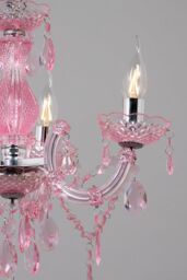BHS Lighting Glow Marie Funky Chandelier in Pink - thumbnail 3