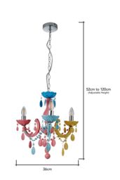 BHS Lighting Glow Marie Funky Chandelier in Pink - thumbnail 5