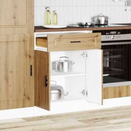 Berkfield Home Kitchen Base Cabinet¬†Porto Artisan Oak Engineered Wood in Brown - thumbnail 1