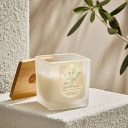RESTORE Small Soy Wax Candle - Relaxing Serenity in Cool White - thumbnail 2