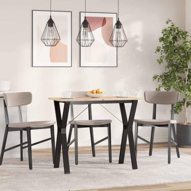 Berkfield Home Durable Dining Table Legs Y-Frame 80x40x73 cm Steel in Black - Size: 80 x 40 x 73 cm - image 1