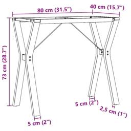 Berkfield Home Durable Dining Table Legs Y-Frame 80x40x73 cm Steel in Black - Size: 80 x 40 x 73 cm - thumbnail 9