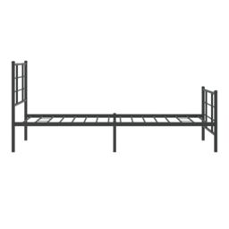 Berkfield Home Metal Bed Frame without Mattress with Footboard Black 90x200cm - Size: 90x200 cm - thumbnail 6
