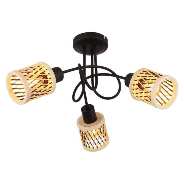 Netlighting Mali Multi Arm Semi Flush Ceiling Lamp Matt Black 3x E14 - image 1