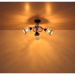 Netlighting Mali Multi Arm Semi Flush Ceiling Lamp Matt Black 3x E14 - thumbnail 5
