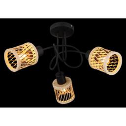Netlighting Mali Multi Arm Semi Flush Ceiling Lamp Matt Black 3x E14 - thumbnail 3
