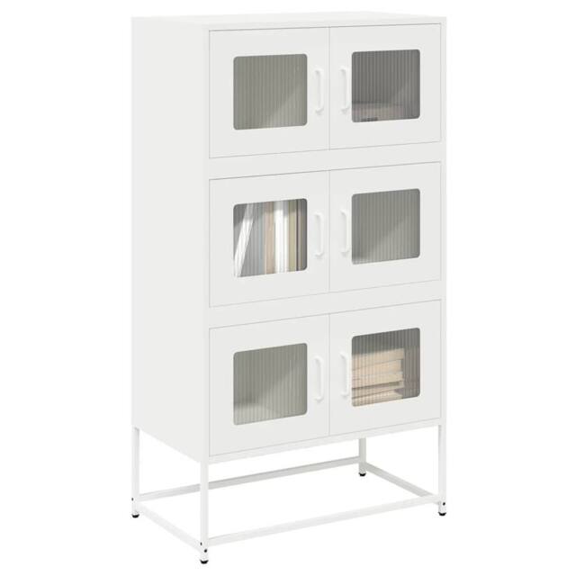 Berkfield Home Highboard White 68x39x123 cm Steel - Size: 68 x 39 x 123 cm - image 1