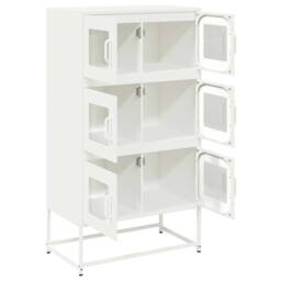Berkfield Home Highboard White 68x39x123 cm Steel - Size: 68 x 39 x 123 cm - thumbnail 6